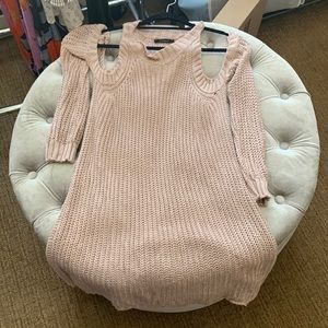 Cold shoulder sweater dress